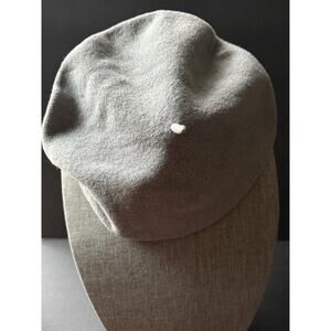 Vintage Womens Wool Cap Hat Gray Beanie Beret Unisex Tam City Mod Outdoor Retro